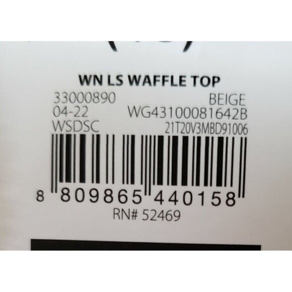 Wonder Nation Unisex Beige Stay Cozy Log Cabin Long Sleeve Waffle Knit Tee XXL - Picture 7 of 10